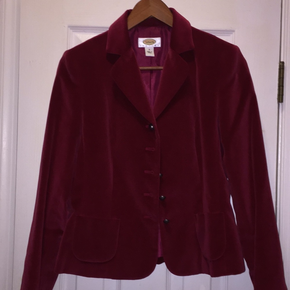 Talbots red velvet blazer